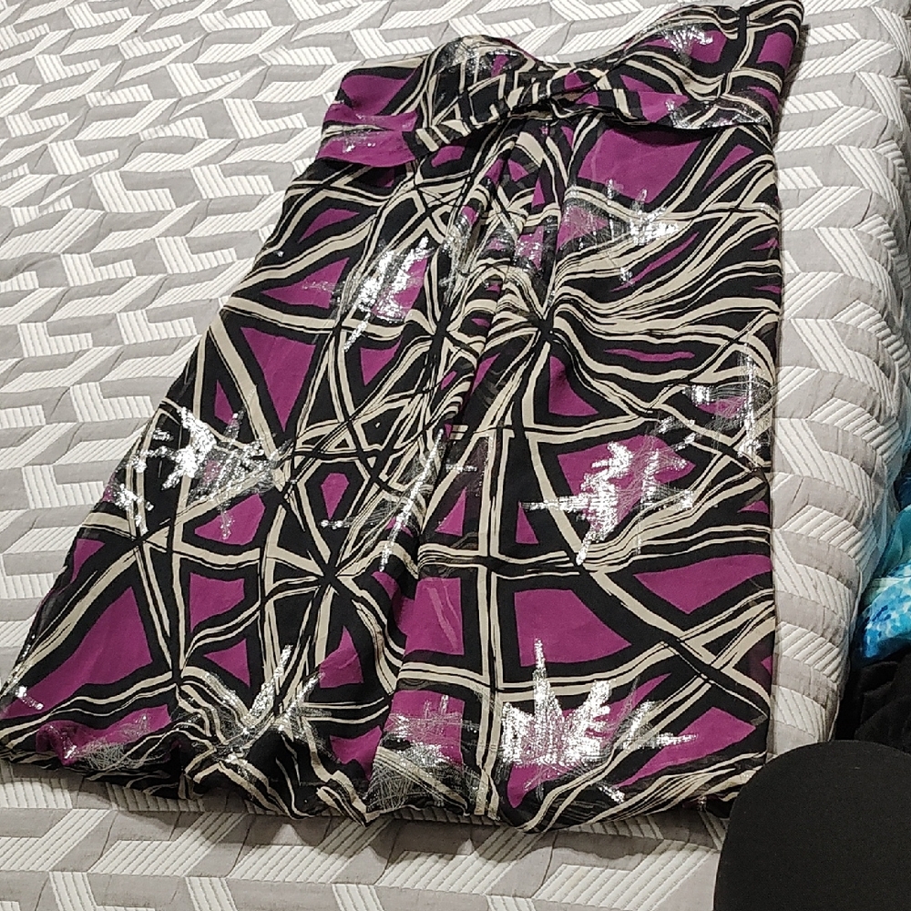 Nicole Miller Purple and Black Prom Dress
